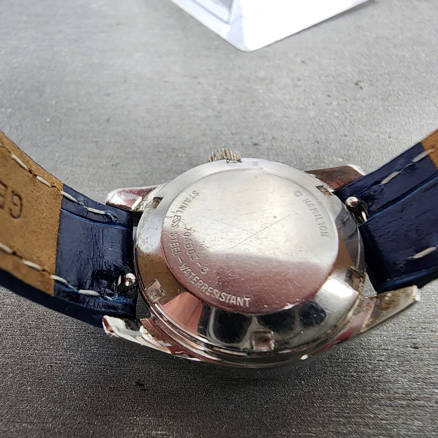 Hamilton Watch Women 23mm Blue Dial Steel Date Round Automatic Round Runs VTG9