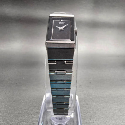 Seiko Watch Women 13mm Black Dial Silver Tone Rectangle 1320-6030 New Battery5