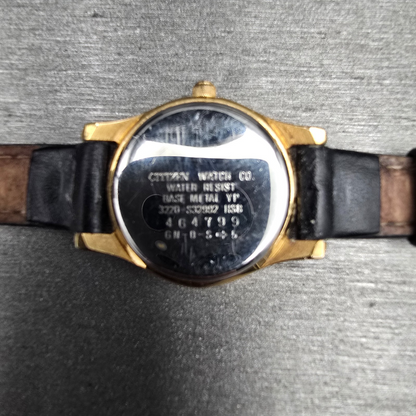 Citizen CQ Watch Women 22mm Silver Dial Gold Tone Round 3220-S32992 New Battery510
