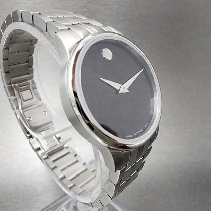 Movado Museum Classic Watch Women 28mm Black Dial Stainless Steel Round 0607537
