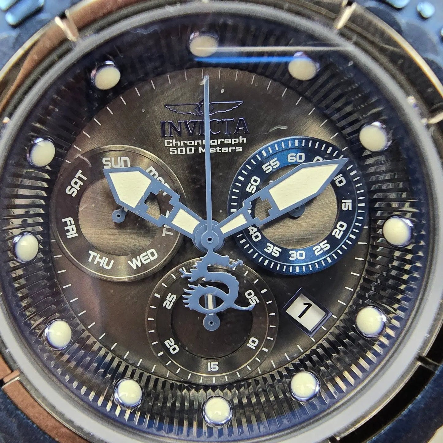 Invicta Sub Aqua Chronograph Watch Men 51mm Black Dial Black Tone 25069 New Batt1