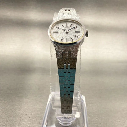 Seiko Watch Women 17mm Silver Dial Silver Tone Oval 1400-7389 New Battery VTG5