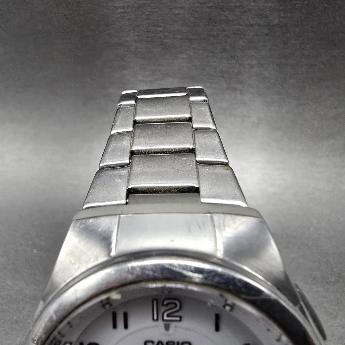 Casio Wave Ceptor Watch Men 42mm White Dial Steel Solar Analog Digital Works JDM4