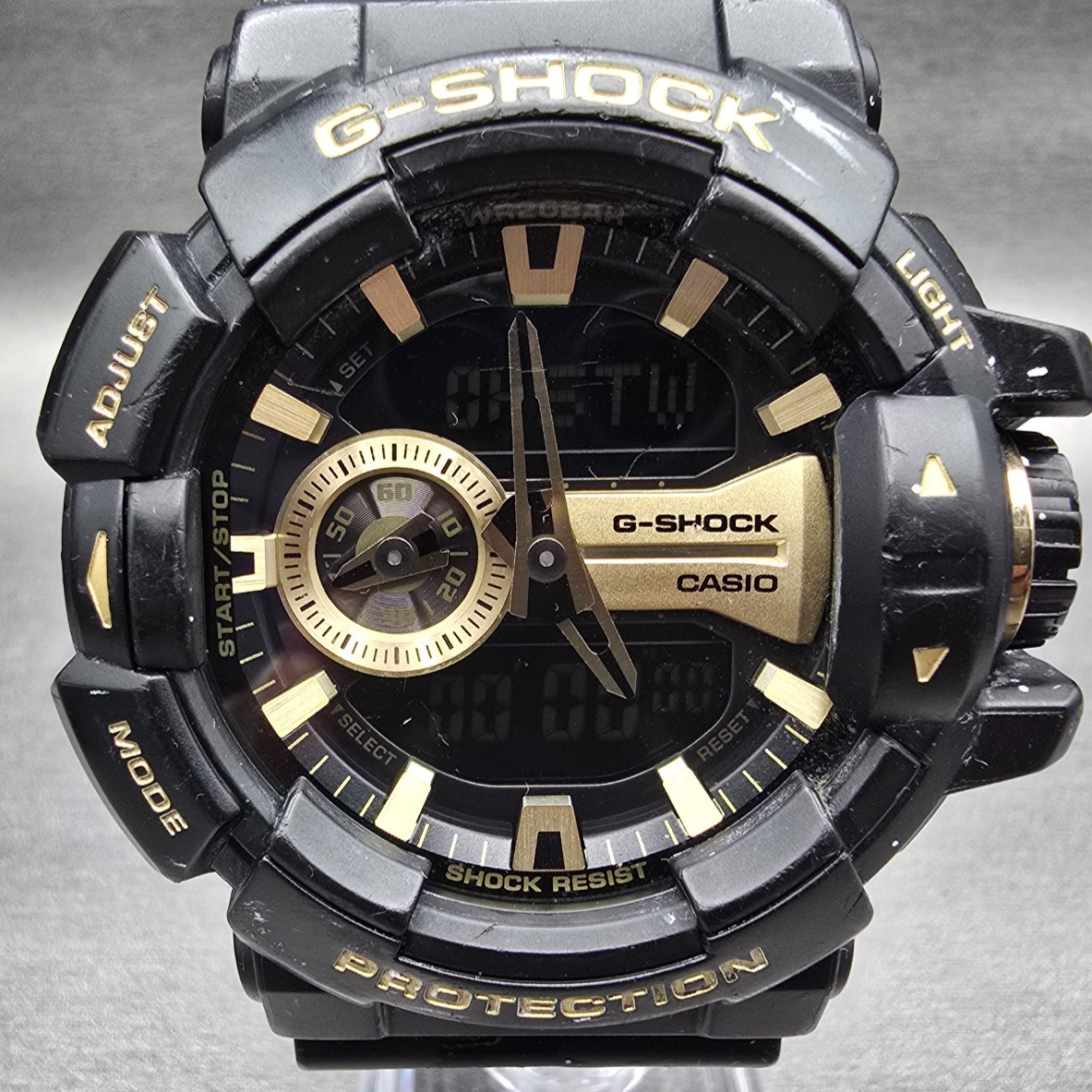 Casio G-Shock GA-400GB Watch Men 52mm Black Gold Chrono Alarm New Battery1