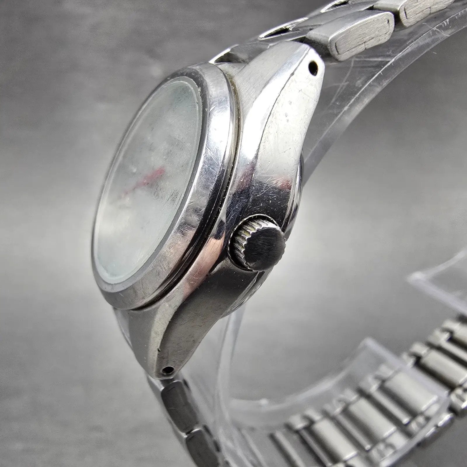 Seiko 5 Automatic Watch Women 24mm Silver Dial Steel Daydate 4207-01B0 Runs VTG2