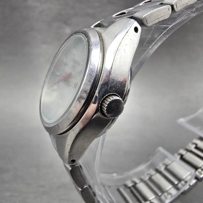 Seiko 5 Automatic Watch Women 24mm Silver Dial Steel Daydate 4207-01B0 Runs VTG2