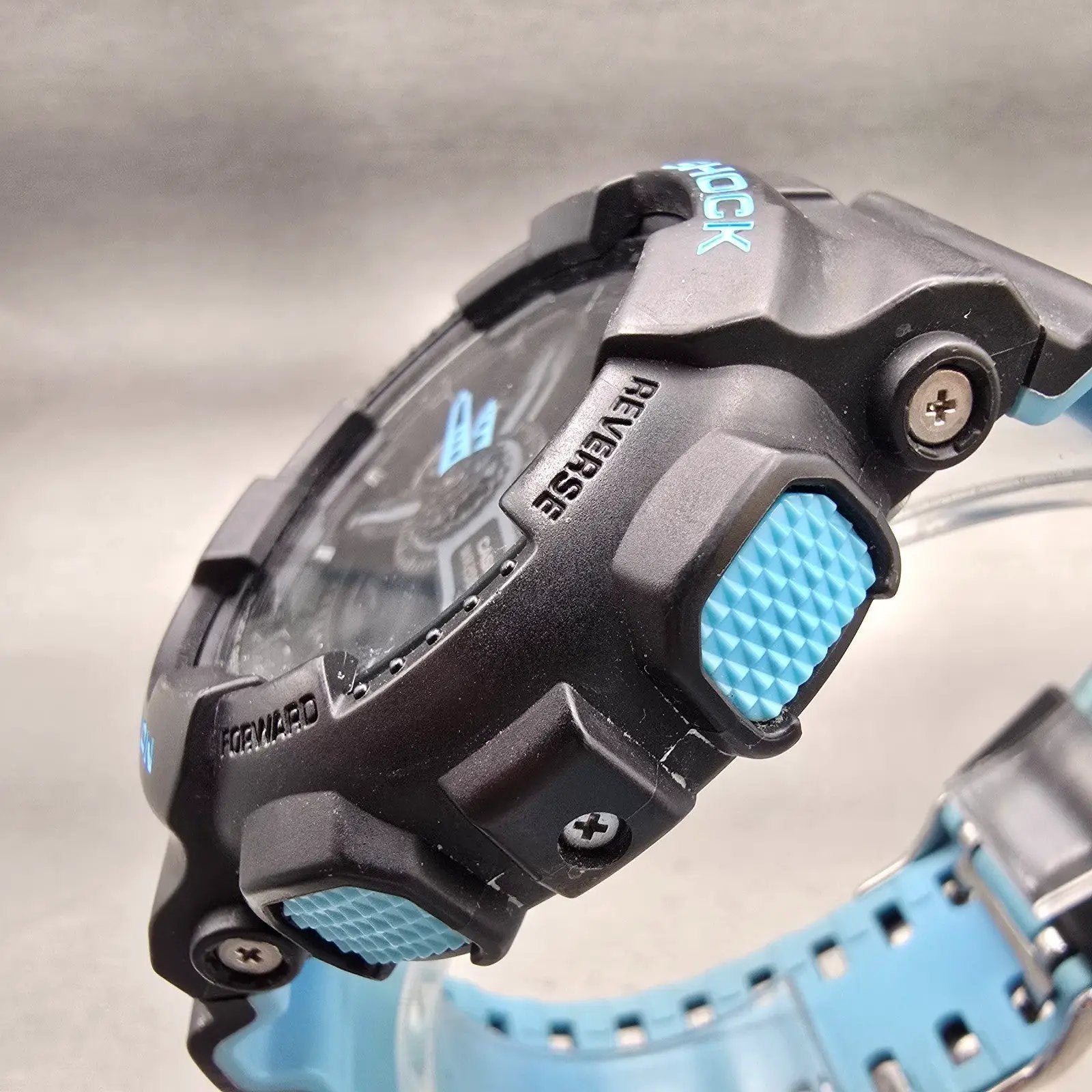 Casio G-Shock GA-110LN Watch Men 50mm Black Blue Chronograph Alarm New Battery2