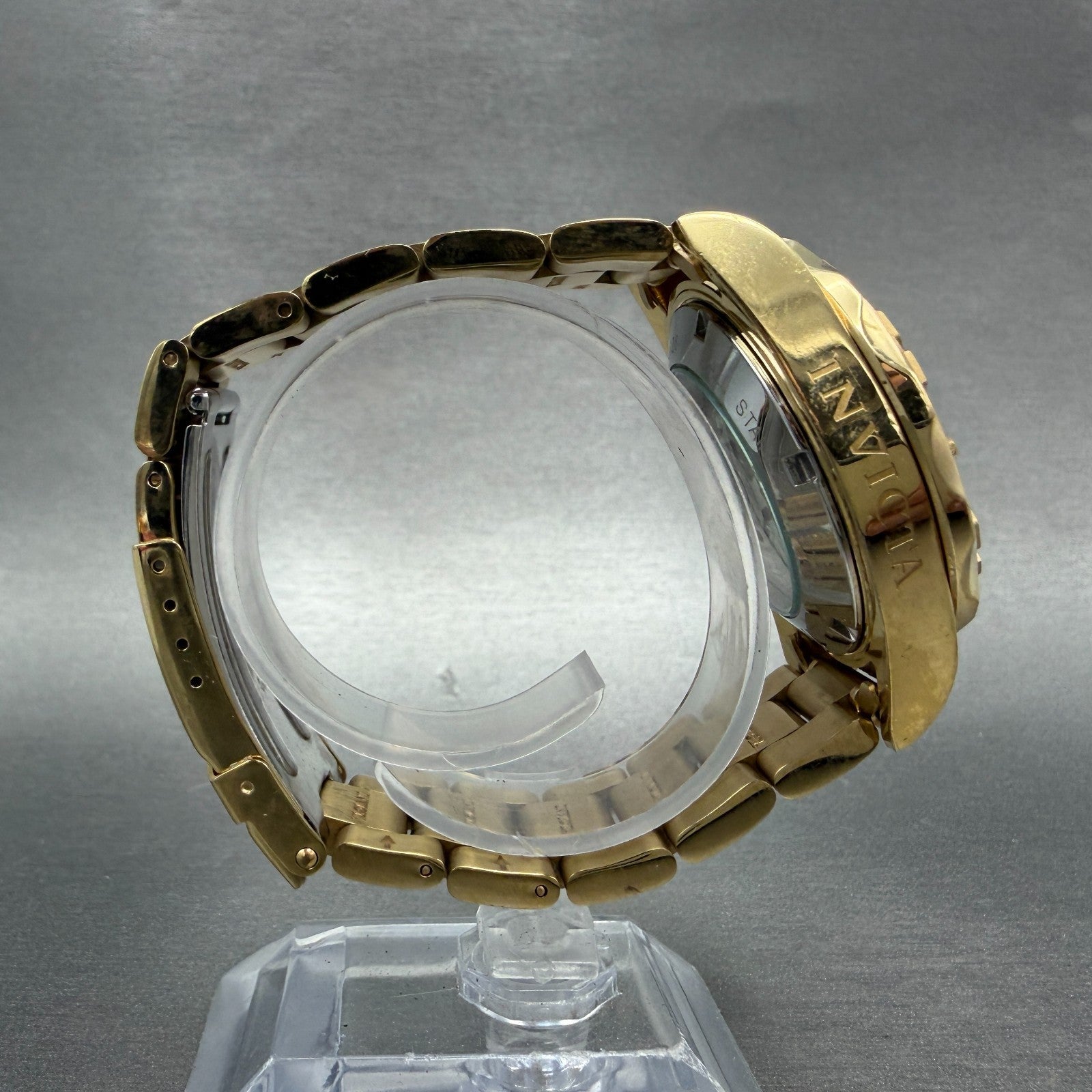Invicta Pro Diver Watch Men 40mm Champagne Dial Gold Tone Date Automatic Runs8