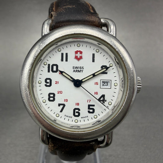 Victorinox Swiss Army Cavalry Watch Women 31mm White Dial Steel Date NewBat0