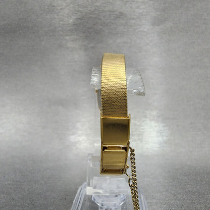 Seiko Watch Women 13mm Gold Dial Gold Tone Rectangle 13206079 New Battery7