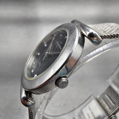 Skagen Denmark Steel Watch Women 25mm Black Dial Silver Tone 107SSSBD New Batt2