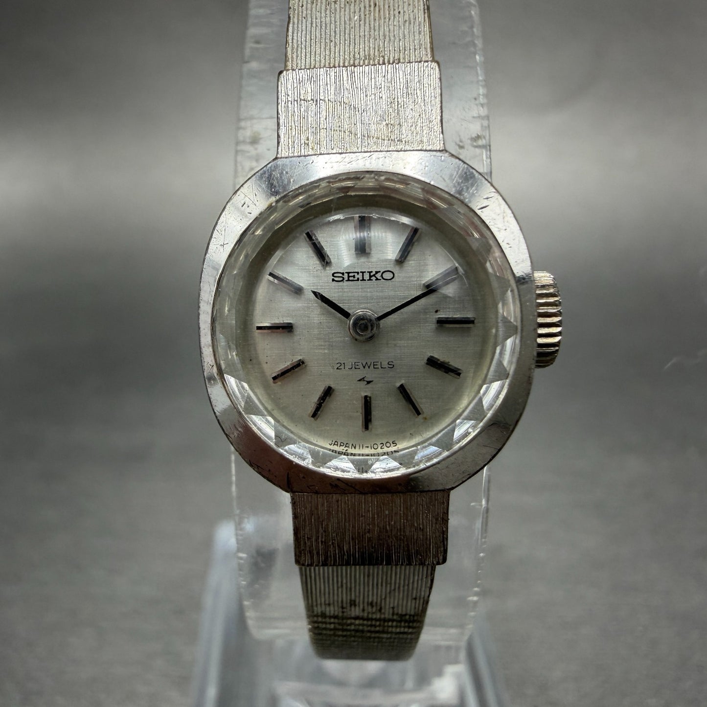 Seiko Watch Women 16mm Silver Dial Silver Tone Manual Round 11-0340 Runs Vintage0