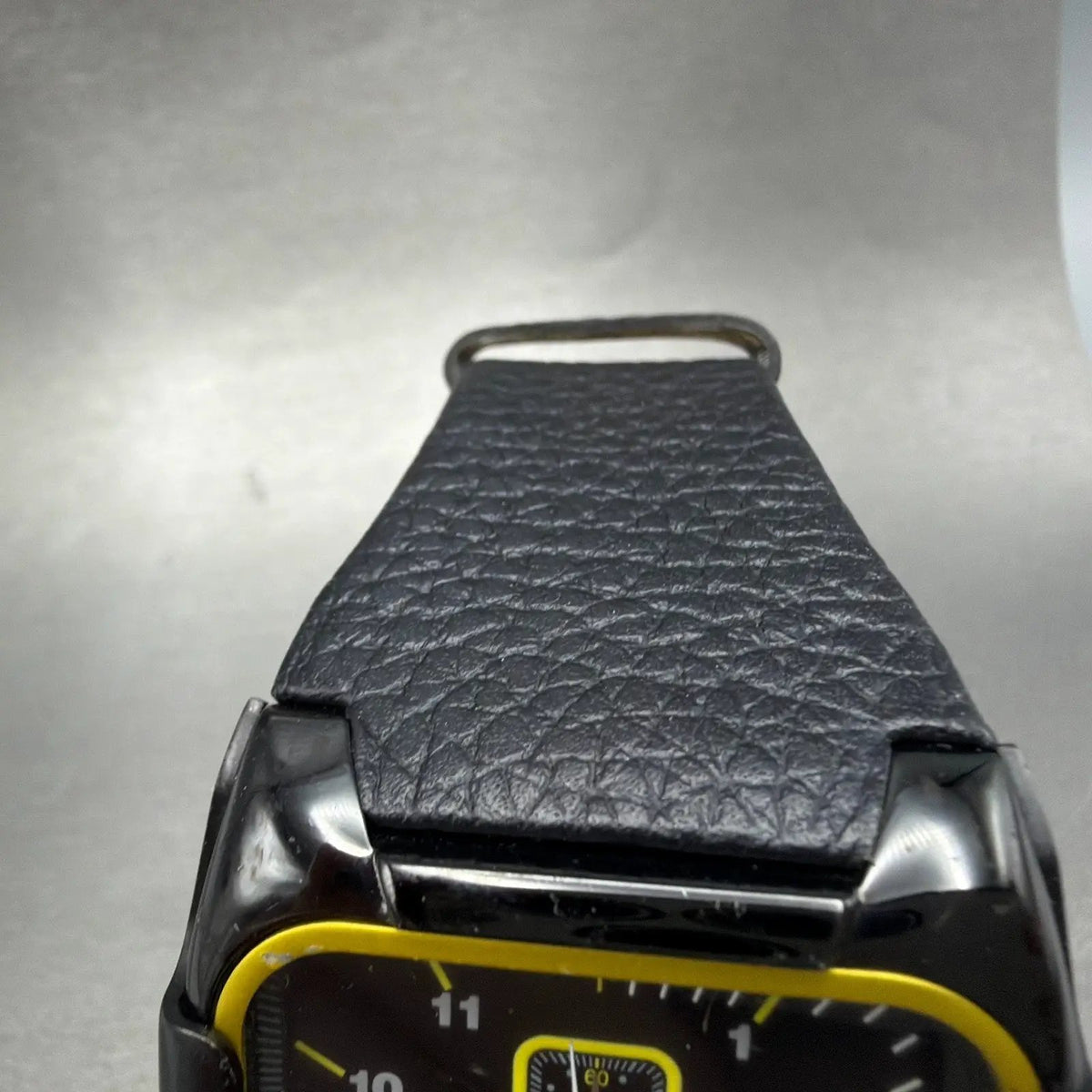 Diesel Chronograph Watch Men 44mm  Black Dial Black Yellow Date Rectangle Newbat4