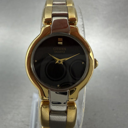 Citizen Watch Women 19mm Black Dial Two Tone Round 5920S76256 New Battery1