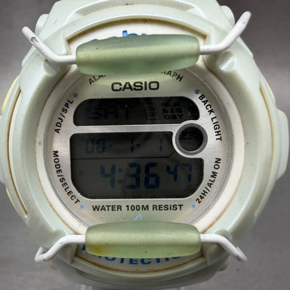 Casio Baby-G Watch 43mm Blue White Alarm Chronograph Round BG-153 New Battery L1