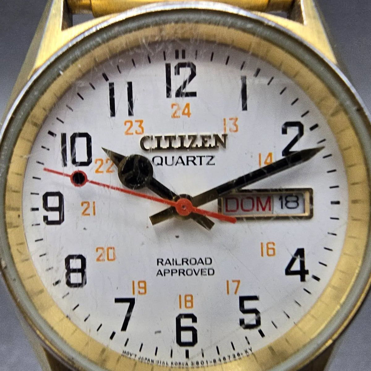 Citizen Railroad Approved Watch Men 35mm White Dial Gold 3801-982061 PARTS2