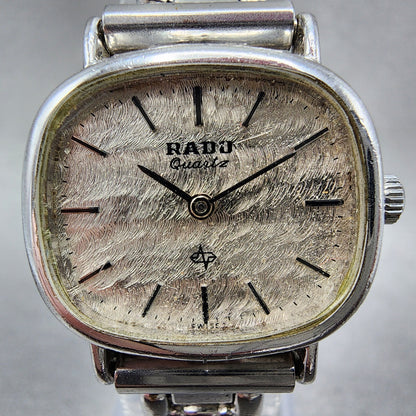 Rado Watch Women 24mm White Texture Dial Steel Rectangle New Battery Vintage