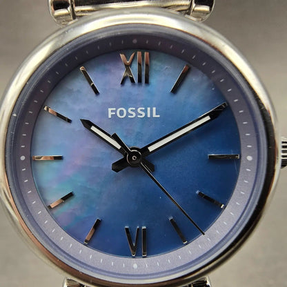 Fossil Watch Women 28mm MOP Dial Silver Tone Round ES5083 New Battery1