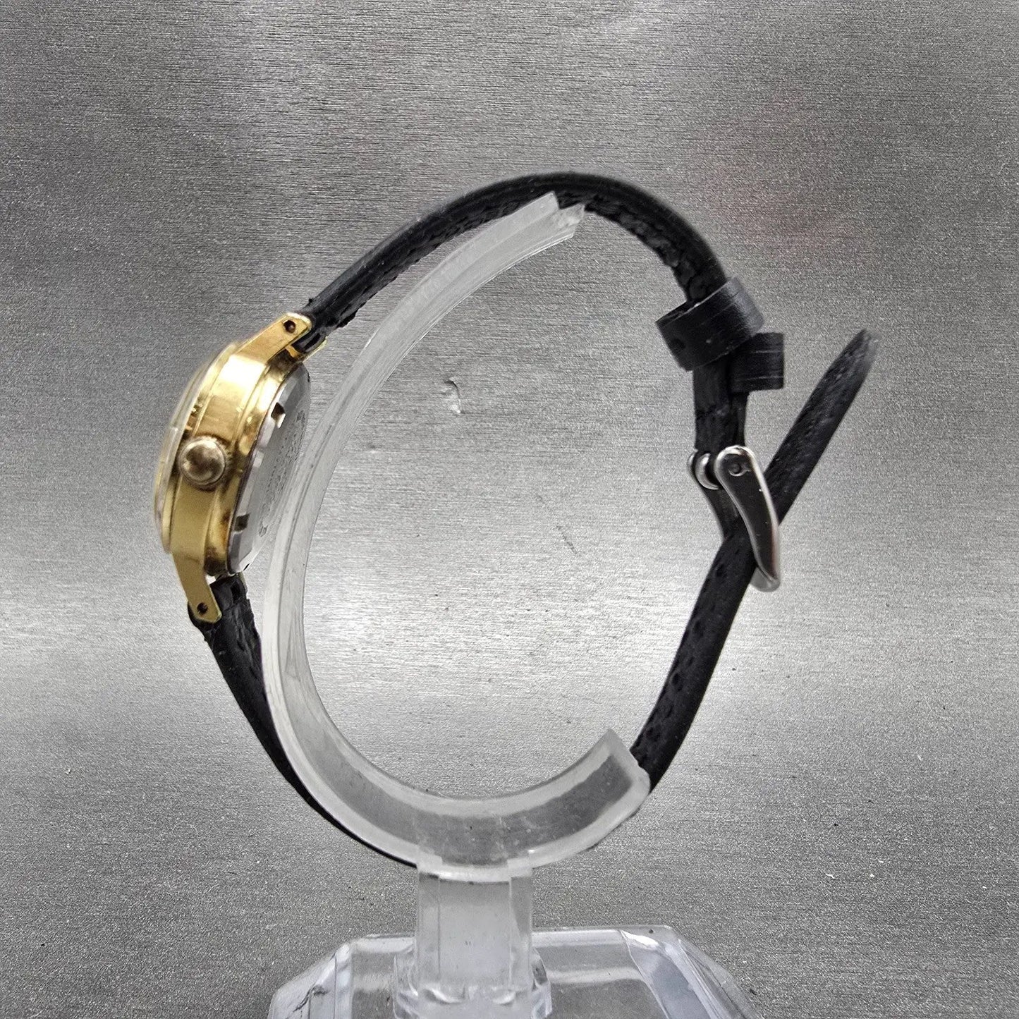 Seiko Automatic Watch Women 24mm Champagne Dial Gold Tone Date 2205-0599 Runs6