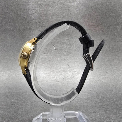 Seiko Automatic Watch Women 24mm Champagne Dial Gold Tone Date 2205-0599 Runs6