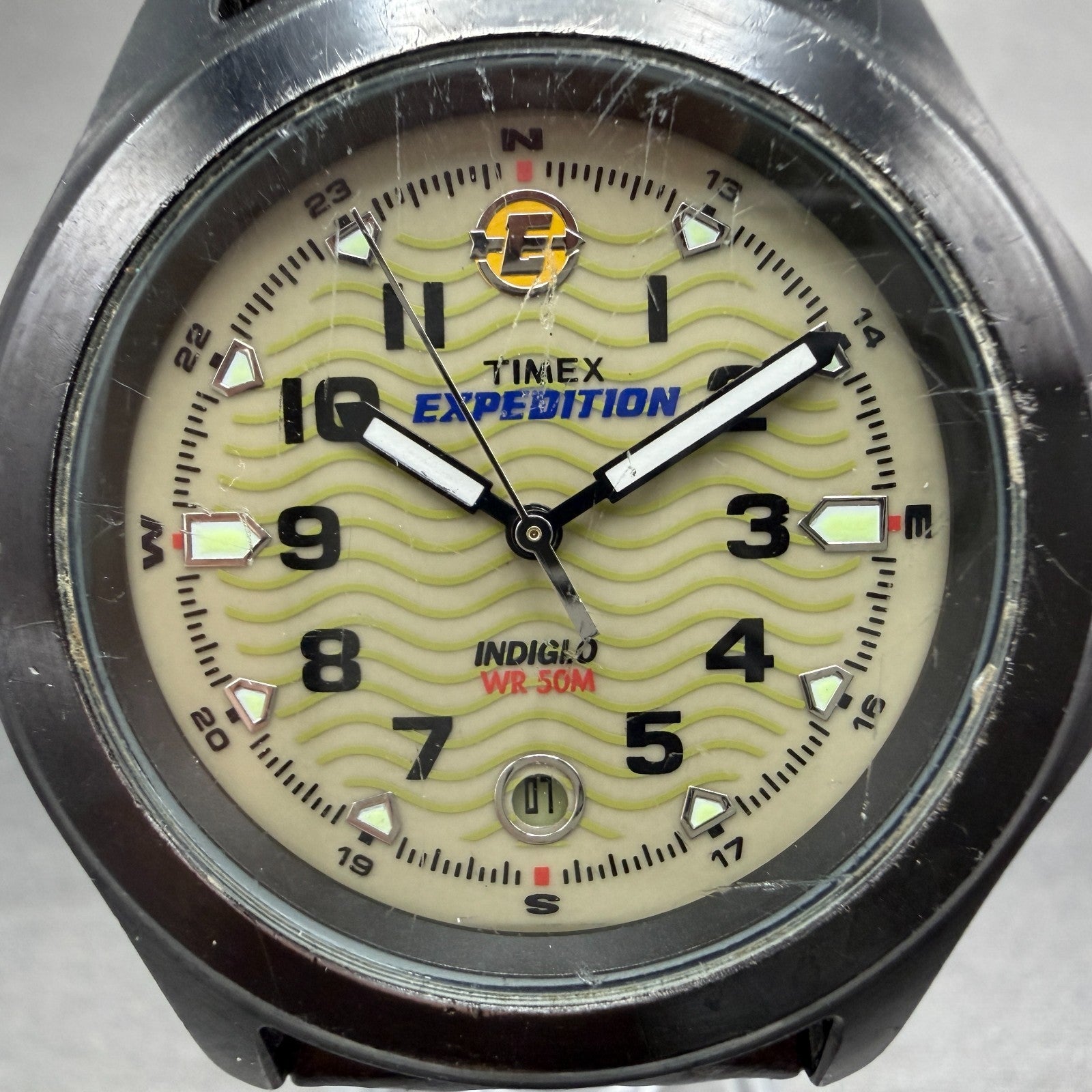 Timex Expedition Watch Men 39mm Gray Dial Black Tone Date Round New Battery KLP1
