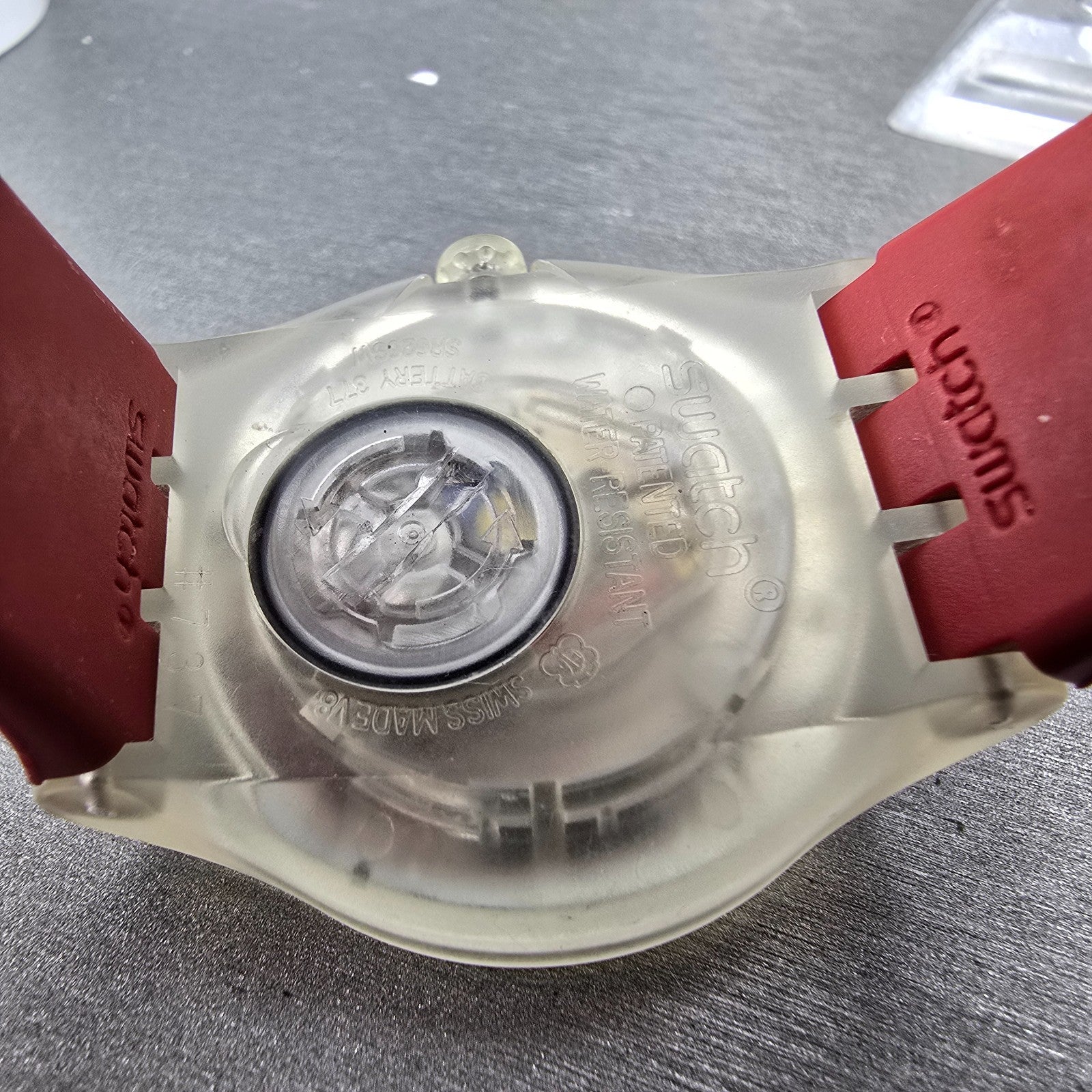 Swatch Ruby Touch Watch Men 38mm Black Dial Clear Case Daydate Round New Battery9