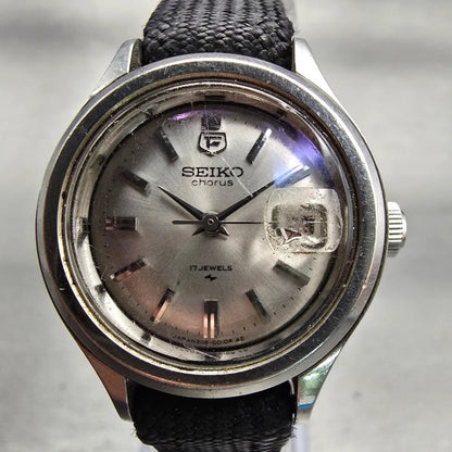 Seiko Chorus Watch Women 25mm Silver Dial Silver Tone Date 2118-0200 Manual Wind1