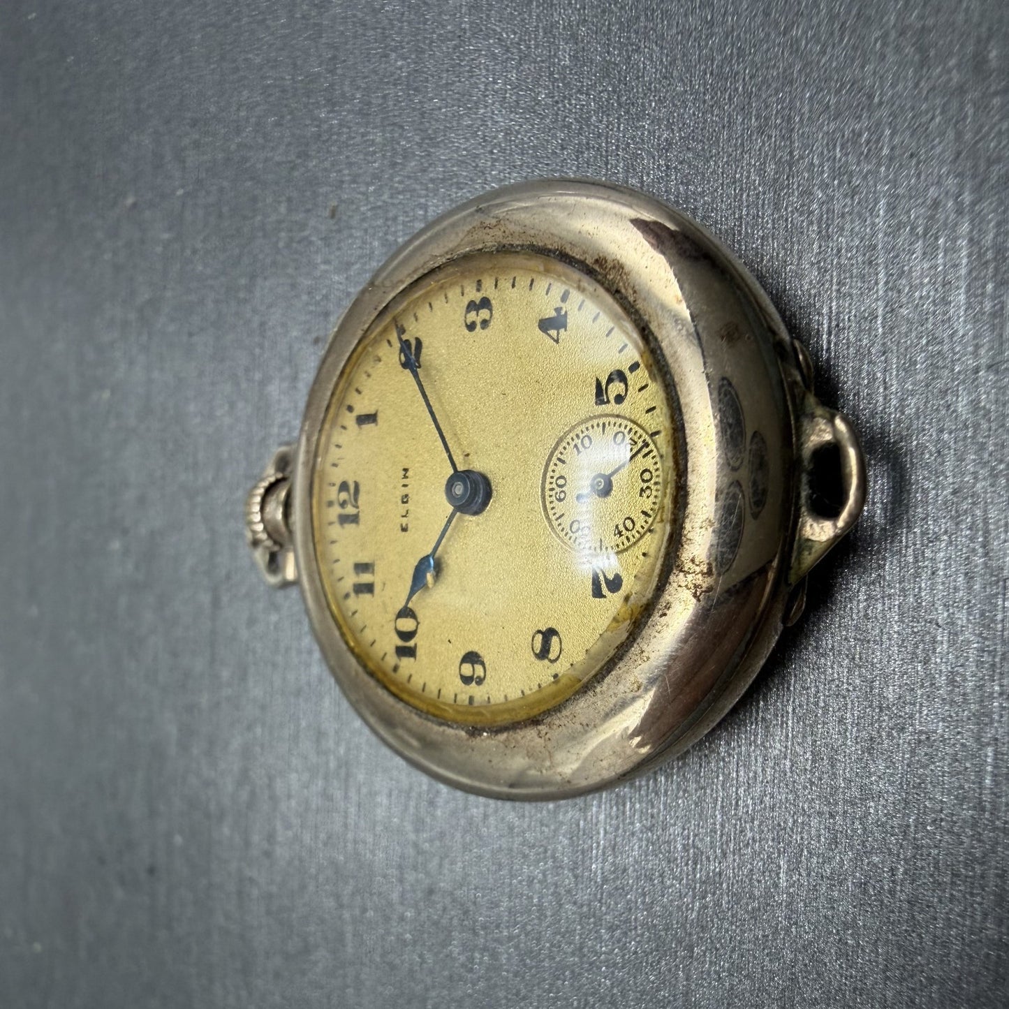 Elgin Pocket Watch 31mm Gold Dial Gold Filled Manual Wind Grade 463 Runs2