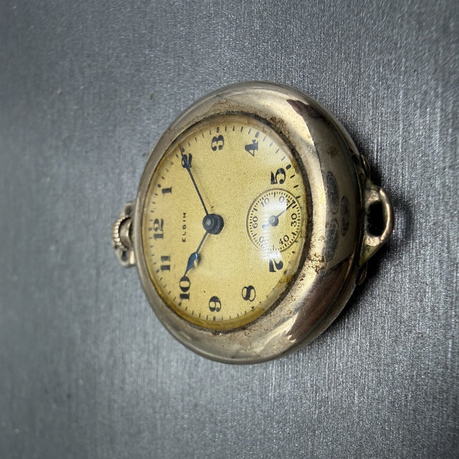 Elgin Pocket Watch 31mm Gold Dial Gold Filled Manual Wind Grade 463 Runs2