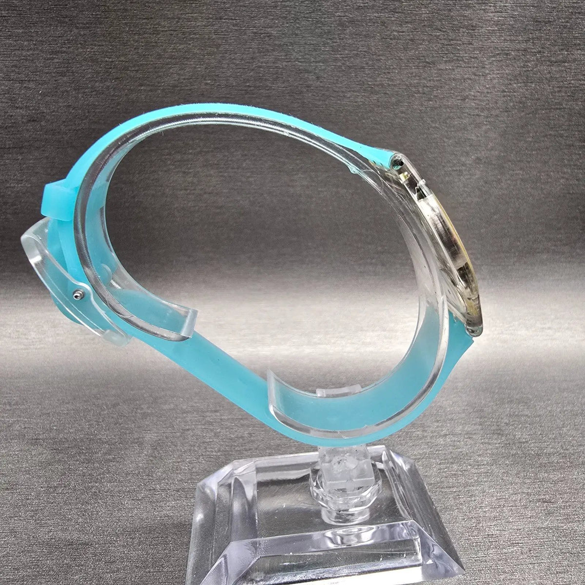 Swatch Skin Mille Linie Watch Women 34mm Silver Dial Clear Case SFK140 New Batt8
