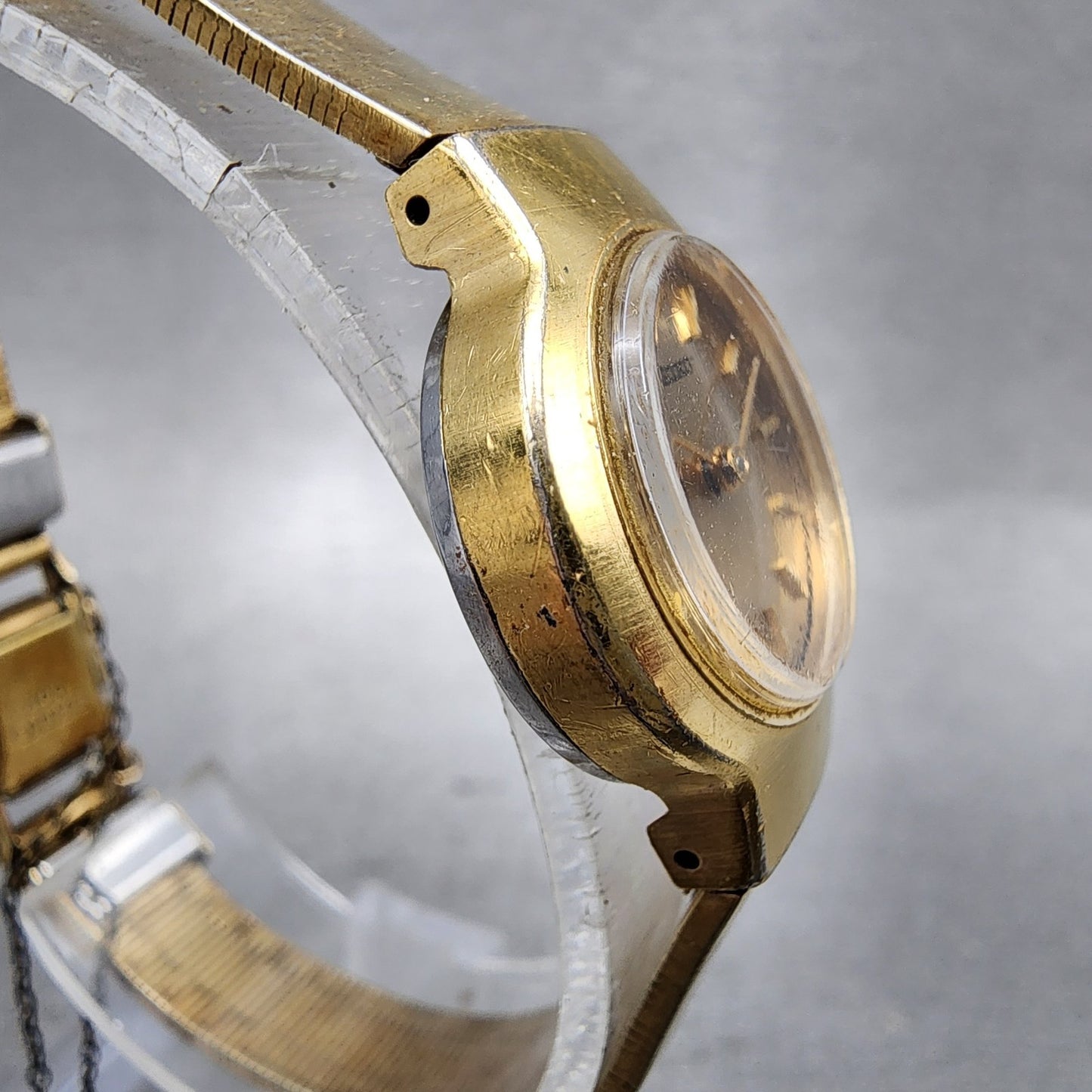 Seiko Watch Women 22mm Champagne Dial Gold Tone Manual Wind 11001440 Runs3