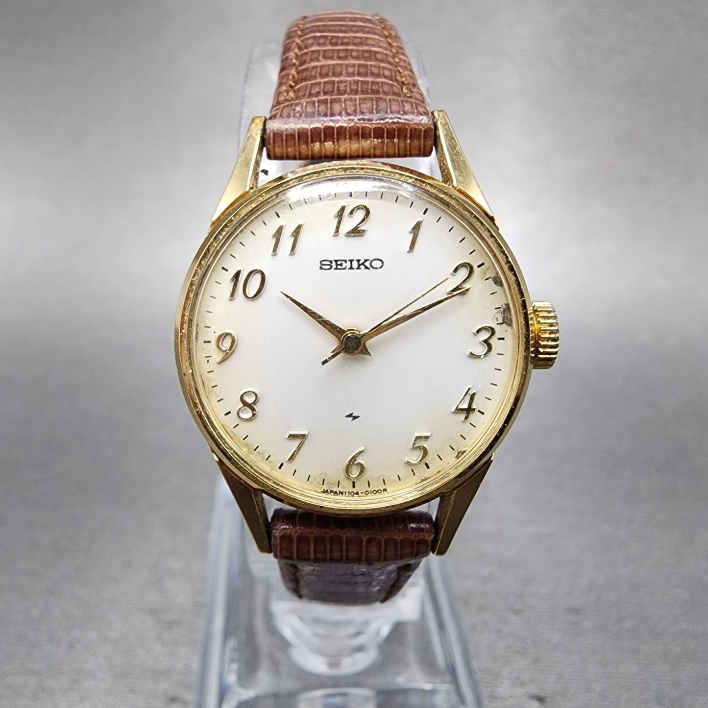Seiko Watch Women 23mm White Dial Gold Plated Manual Wind 11040031 Runs0