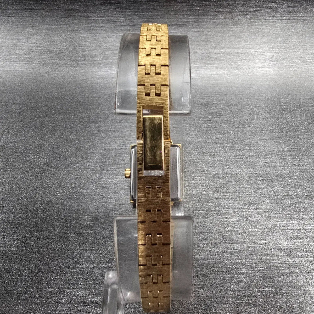 Citizen CQ Watch Women 17mm Gold Dial Gold Tone Rectangle 3220-S16911 New Batt7