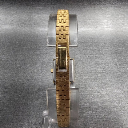Citizen CQ Watch Women 17mm Gold Dial Gold Tone Rectangle 3220-S16911 New Batt7
