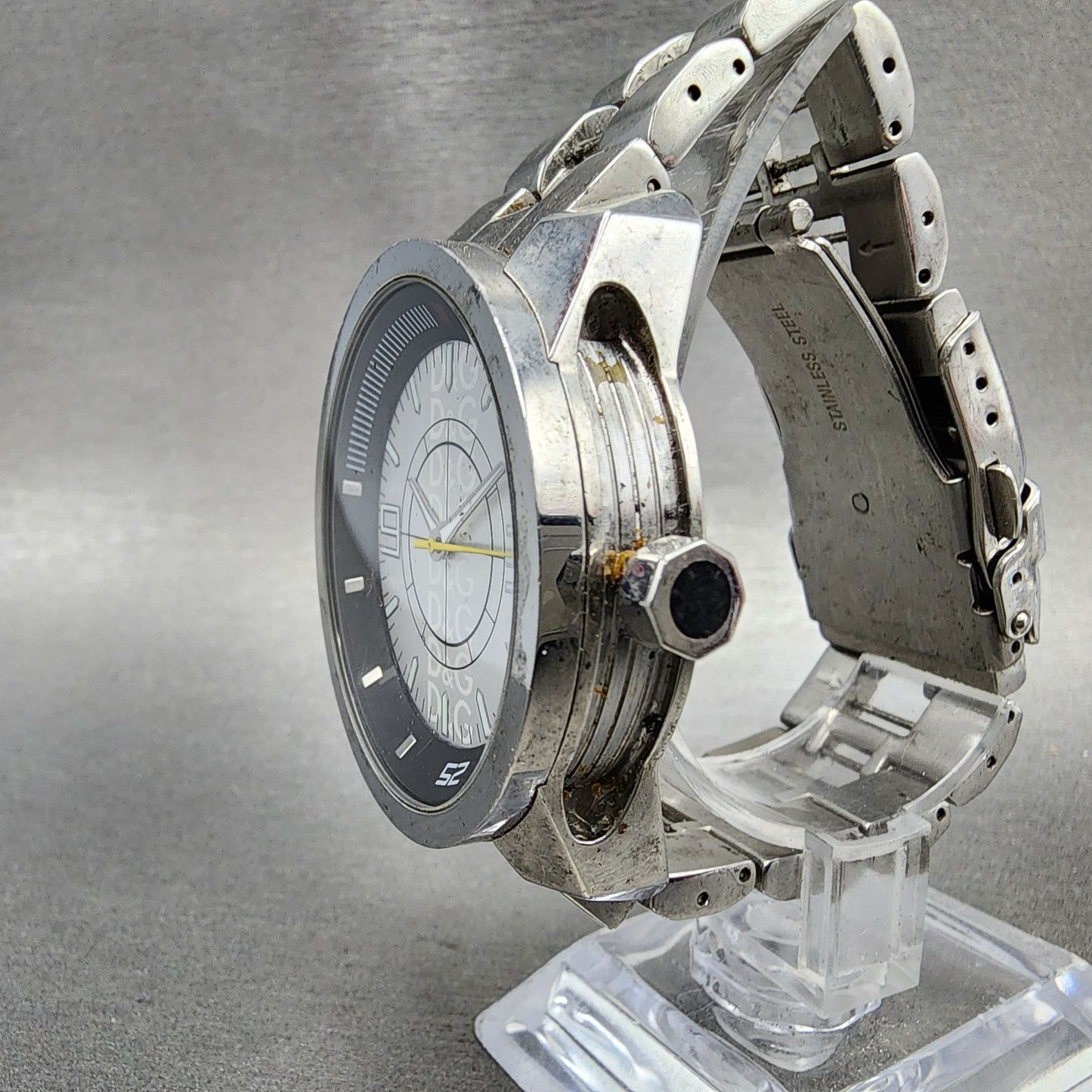 Dolce Gabbana Ibiza Watch Men 42mm Silver Dial Silver Tone Round  New Battery2