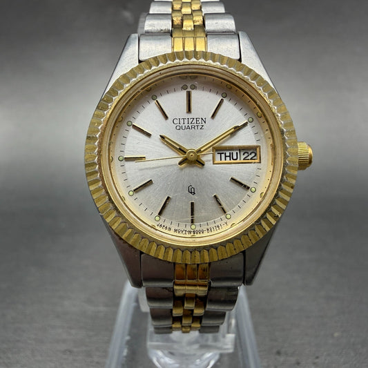 Citizen CQ Watch Women 25mm Silver Dial Two Tone Daydate 6000-R00413 New Batt KL0