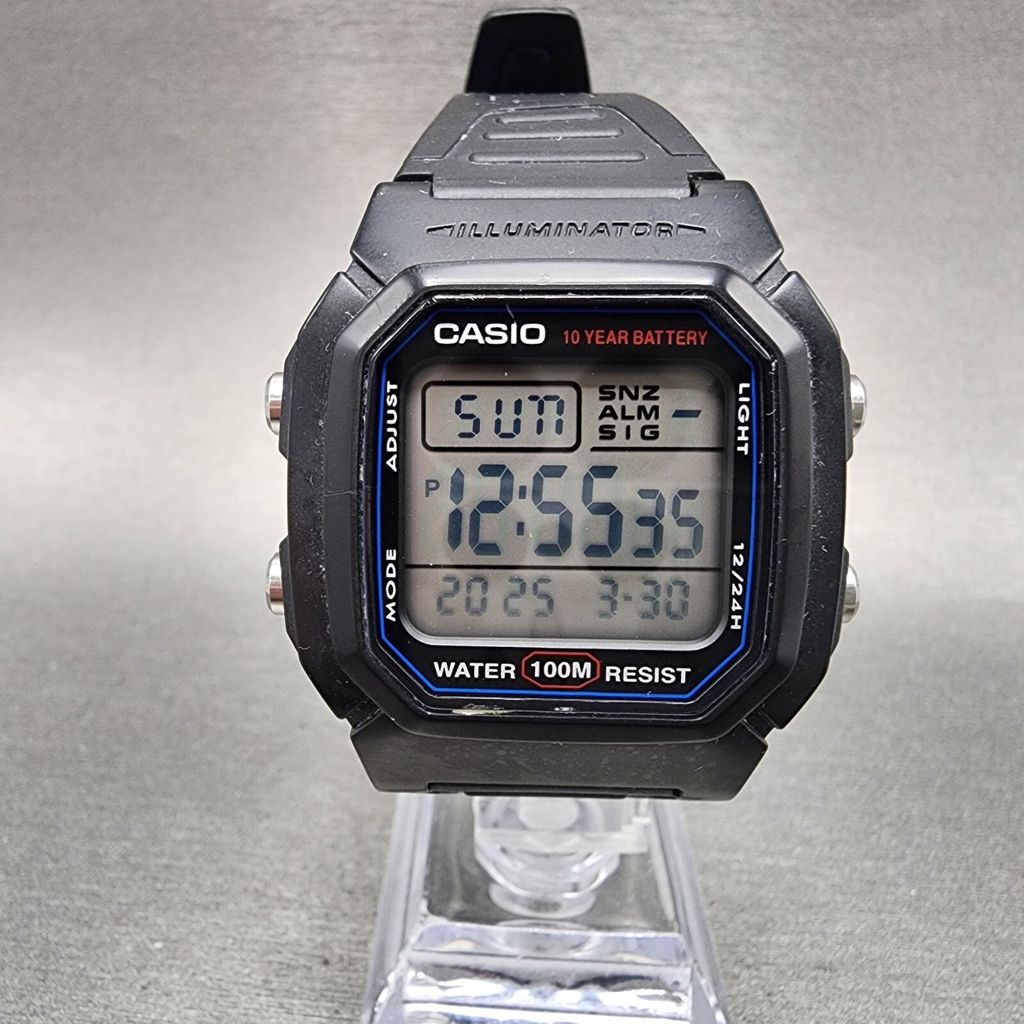 Casio W800H Watch Men 38mm Digital Black Tone Alarm Chrono New Battery0