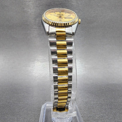 Seiko SQ Watch Women 24mm Champagne Dial Two Tone Daydate 3e230a60 New Battery4