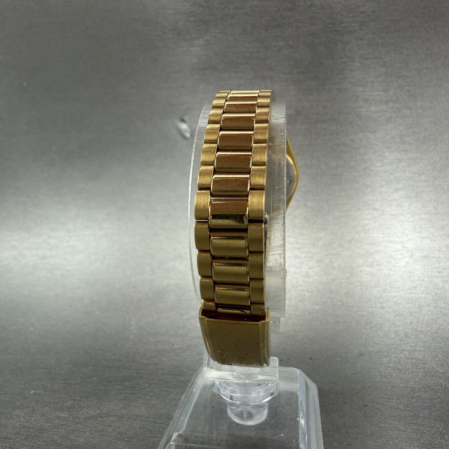 Seiko SQ Watch Women 24mm Champagne Dial Gold Tone Daydate 3e23-0a69 New Battery7