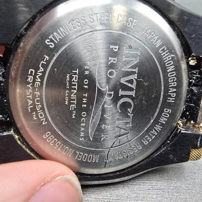 Invicta Pro Diver Chronograph Watch Men 51mm Black Dial Black Tone Date New Batt6