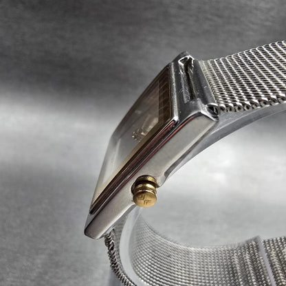 Skagen Tank Watch Women 23mm Silver Dial Two Tone Square 272SGS New Battery 232