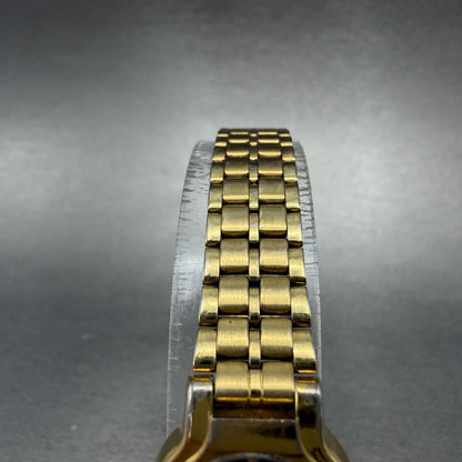 Seiko SX Watch Women 19mm Black Dial Gold Tone Round V401-0091 New Battery HJ64