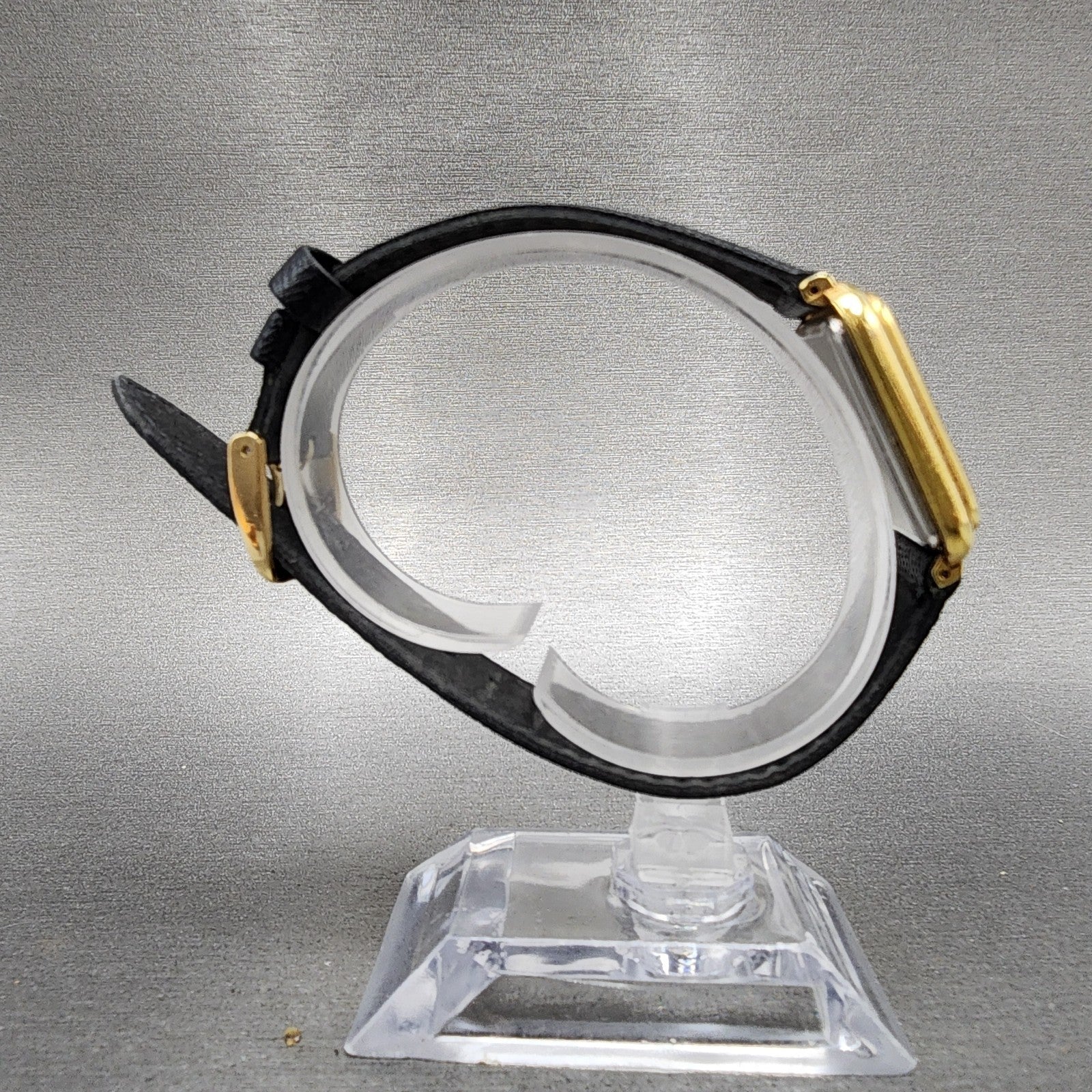 Waltham Maxim Tank Watch Women 26mm Black Dial Gold Tone Rectangle New Battery8
