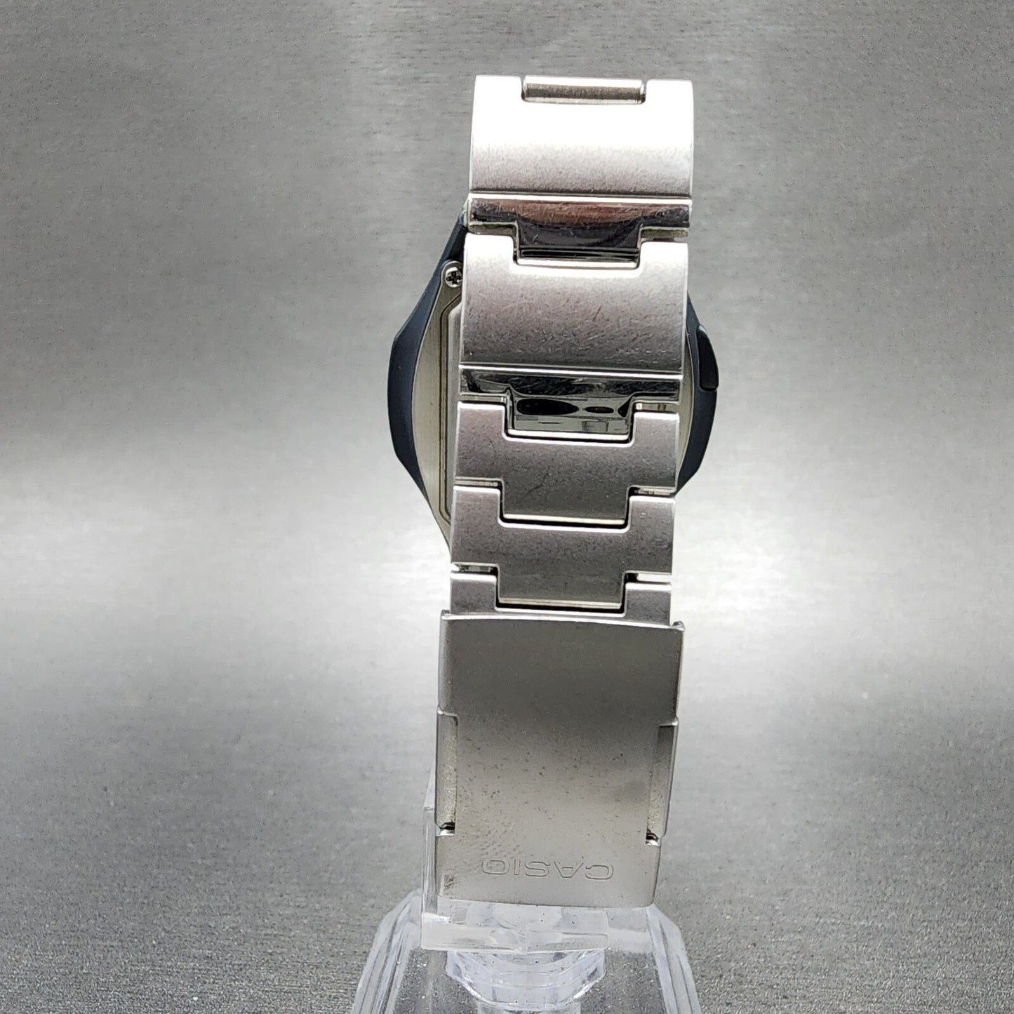 Casio Wave Ceptor Watch Women 37mm Digital Silver Tone Alarm Chrono New Batt B12