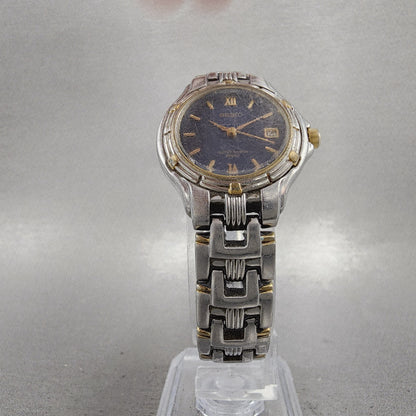 Seiko Watch Women 26mm Blue Dial Two Tone Date Round V7820779 New Battery5