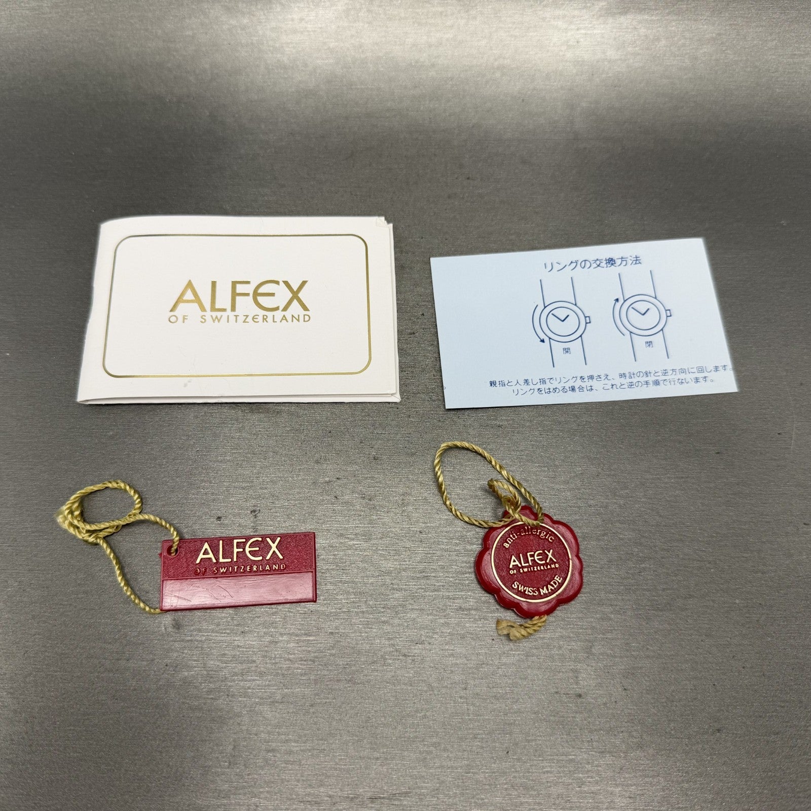 Alfex Interchange Bezel Watch Women 24mm White Dial Gold Tone Bangle New Batt15