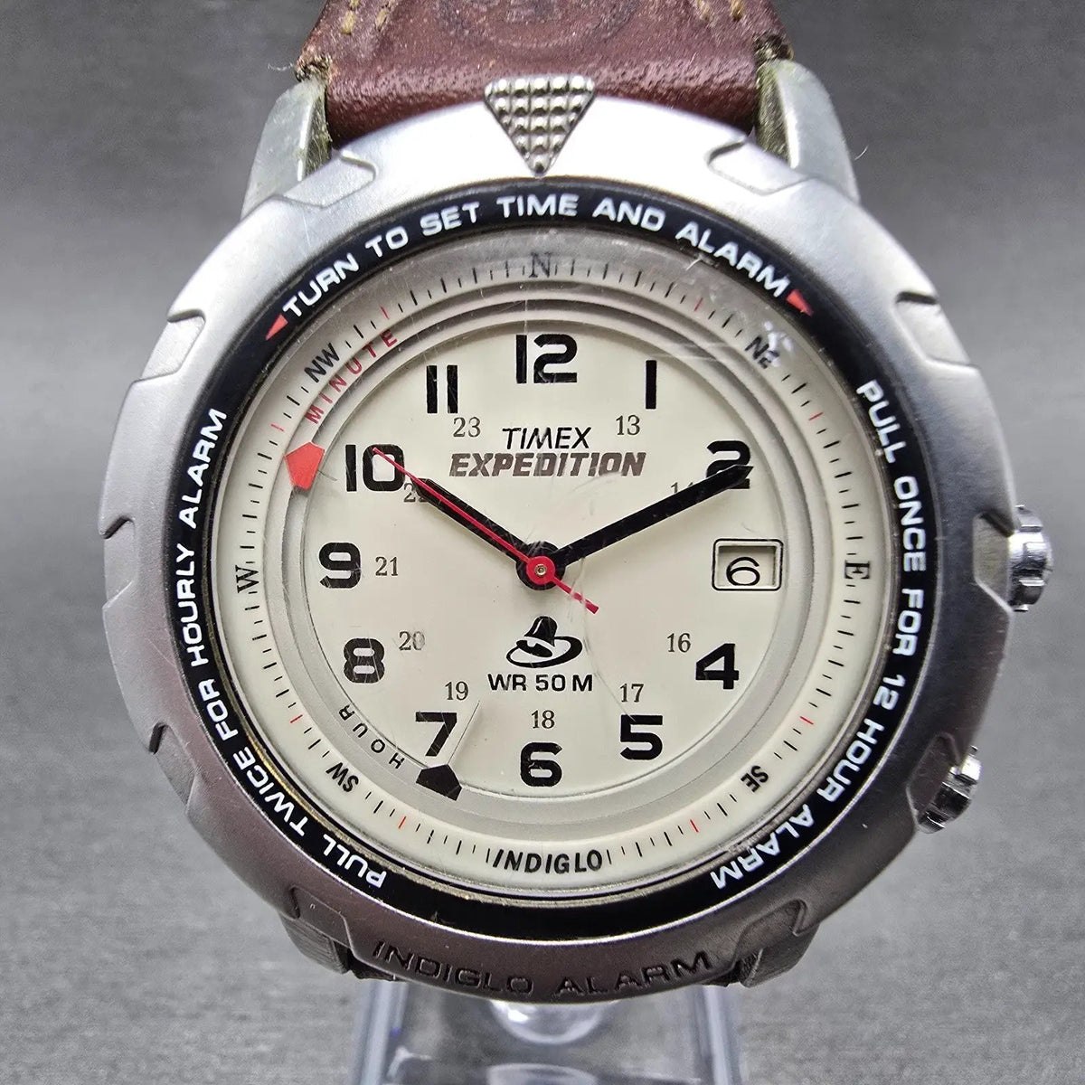 Timex Shenmue Watch Men 39mm Cream Dial Silver Date Alarm Round New Battery0