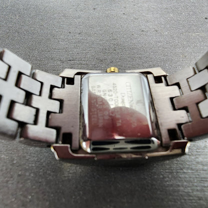 Citizen XC EcoDrive Tank Watch Women 19mm Cream Dial Two Tone Rectangle Runs10