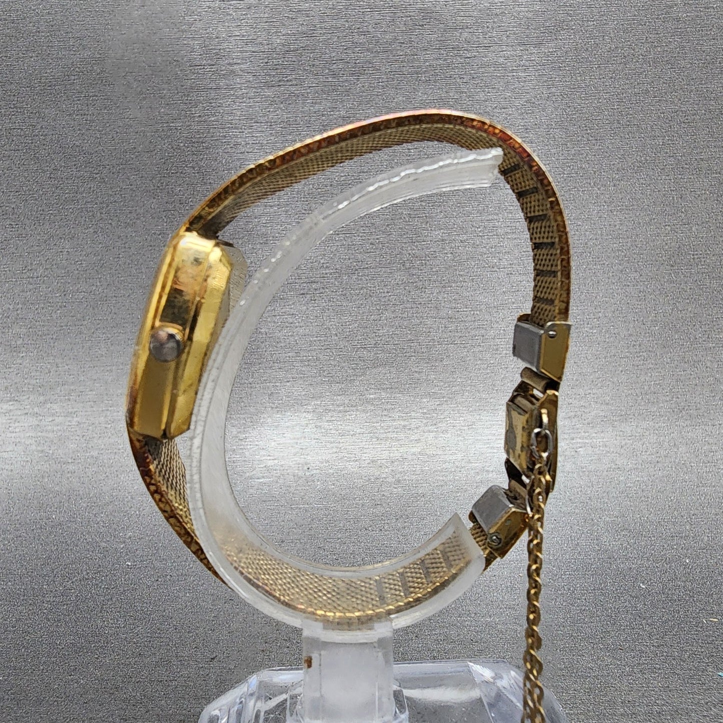 Seiko Watch Women 21mm Champagne Dial Gold Tone Rectangle 433210 New Battery6
