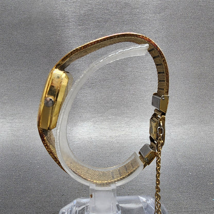 Seiko Watch Women 21mm Champagne Dial Gold Tone Rectangle 433210 New Battery6